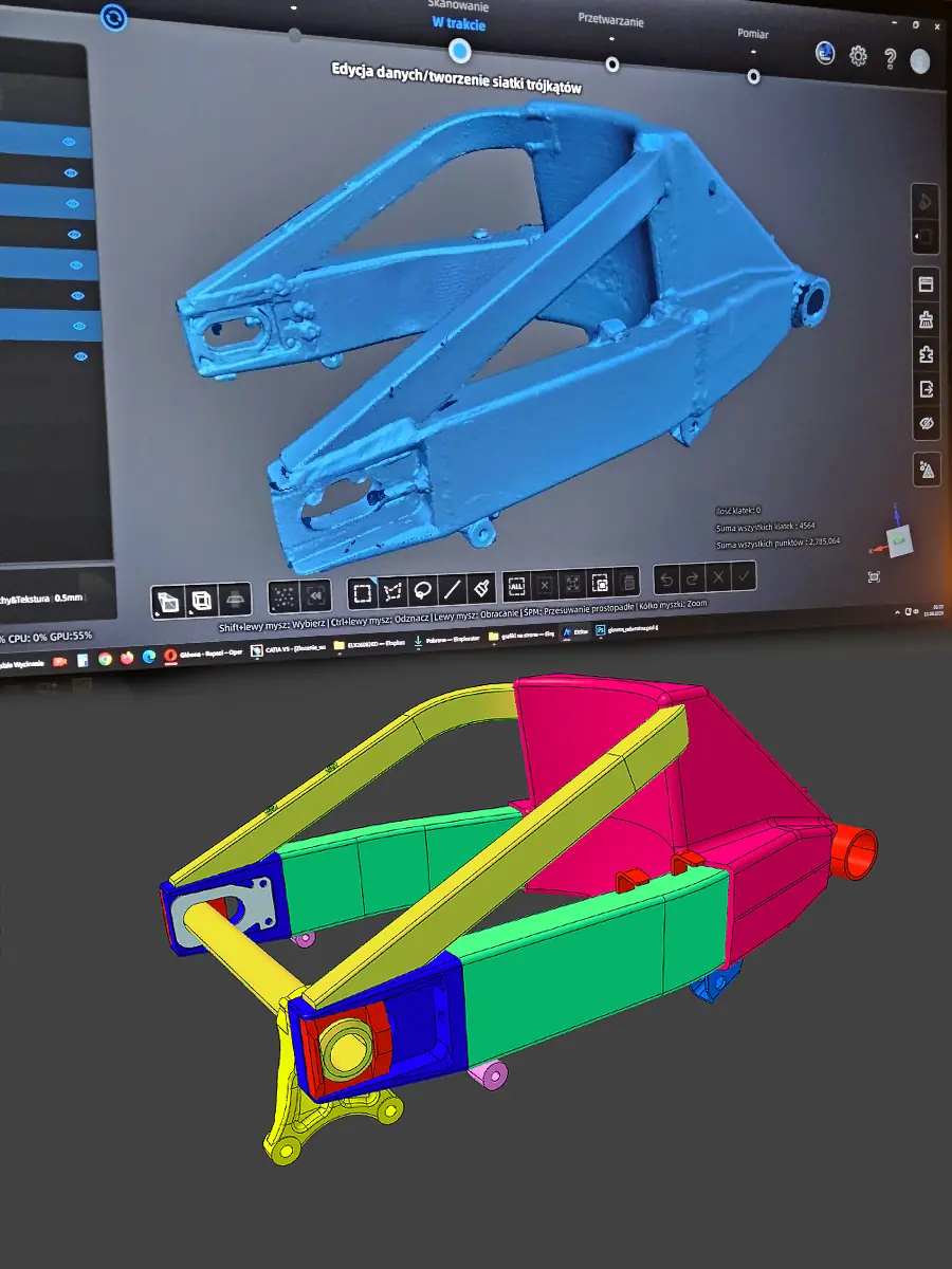 odtworzenie modelu CAD na podstawie skanu 3d