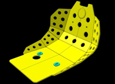 Oferta projekt CAD motocyklowej osłony silnika wykonanej z aluminium